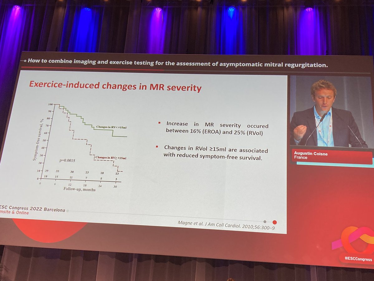 AndreasGevaert's tweet photo. #ExerciseEcho in mitral regurg
📍Ex test in all ‘discordant’ MR
📍PAP, MR severity, LV&amp;RV reserve stratify risk
📍Big ⬆️at low watts🟰prognostic
📍Additive value of #CPETecho
@AugustinCoisne at #ESCCongress #CVImaging #Exercise @Sarah_Moharem  @PezelT @DonalErwan @MarcDweck https://t.co/AvYRf3hKYw
