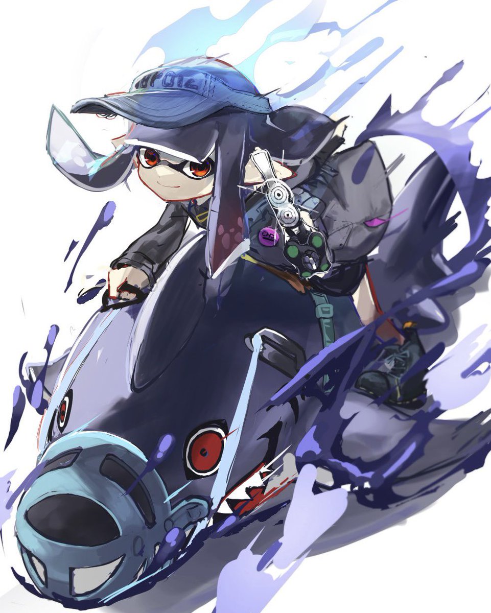 インクリング ,イカガール(スプラトゥーン) 「#スプラトゥーン3前夜祭 サメライド描きました! 」|くろいののイラスト