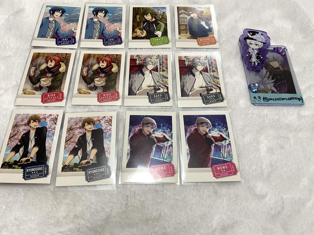 【交換】アイナナ アイドリッシュセブン ぱしゃこれ 第9弾

【譲】
箔押し:大和2 ナギ2 虎於
一織 大和 三月 ナギ 陸 楽 龍之介 百 千 悠 虎於

【求】
箔押し:環 天 巳波 
N記念日:環 壮五 天 巳波 
過去弾(7弾のバースデーのみ):環 壮五 天

↓続