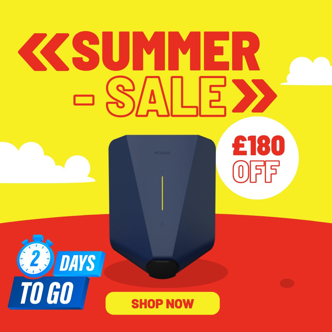 energiseenergy's tweet photo. You only have till Midnight tomorrow to save ยฃ180 on a new Easee One fully installed โ
๐ Shop Today - https://t.co/1et34lBYMW
#Easee #EVCharging #HomeEVCharger #Sale #BankHolidaySale #HomeEV #ElectricVehicle https://t.co/rVReDsyRsM