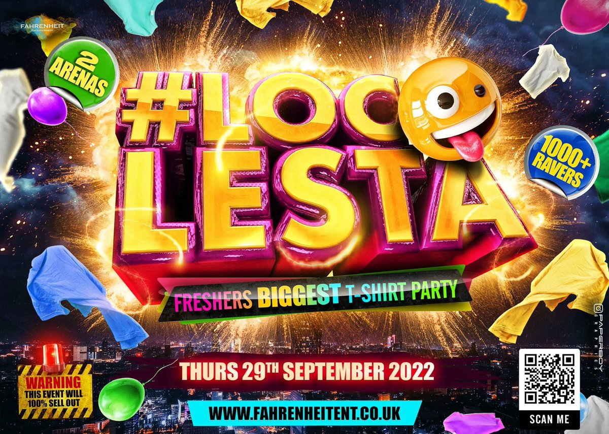 ALL ROADS LEADS TO LEICESTER 📍

THE MIDLANDS ONLY T-SHIRT RAVE 👕

WHO’S READY TO GO LOCO ⁉️🎉

TICKETS OUT 7PM 

LINK IN THE BIO 📲