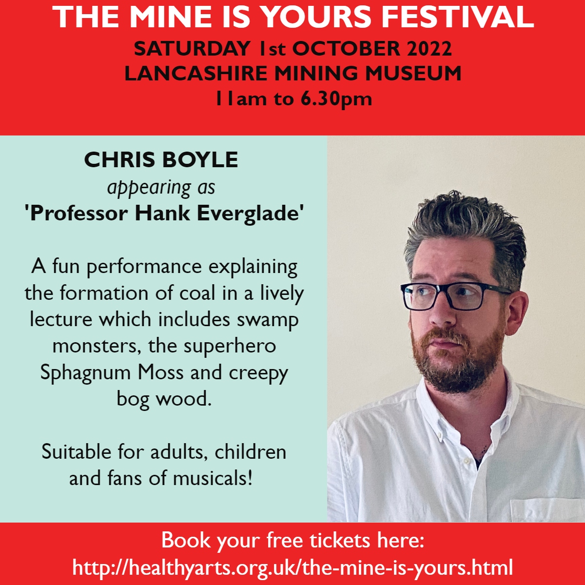 Healthy_Arts's tweet image. Plenty of free entertainment at @mining_museum for #themineisyours festival. Here's a taster of what @ChrisBoyle11 will be doing! Book free entry here: healthyarts.org.uk/the-mine-is-yo…
Made possible with brilliant volunteers and @HeritageFundNOR @FireWithinWigan @PeelLandP #HLFsupported