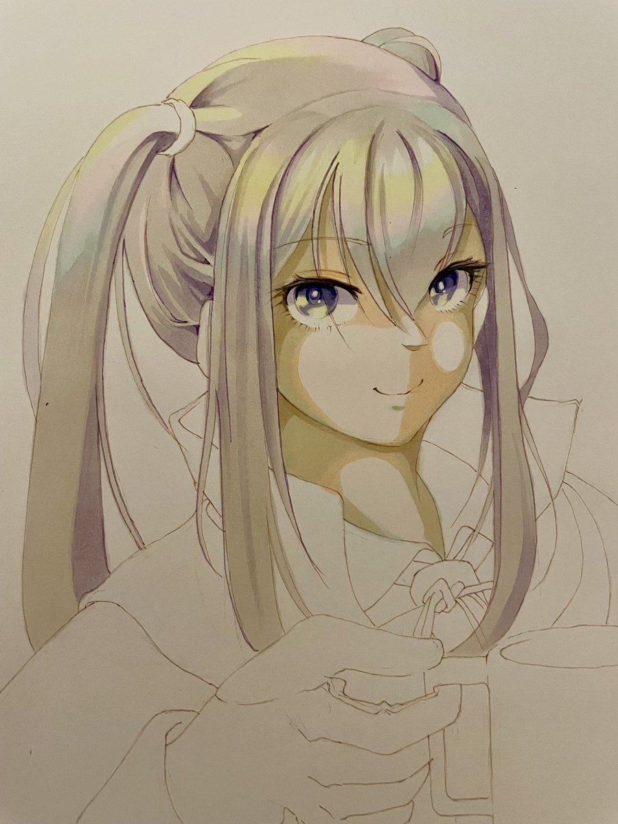 グラーフ・ツェッペリン(艦これ) 「描いてました。う〜ん…なんか…なんかダメな気がする。。。ここまでかな。 」|おかめのイラスト