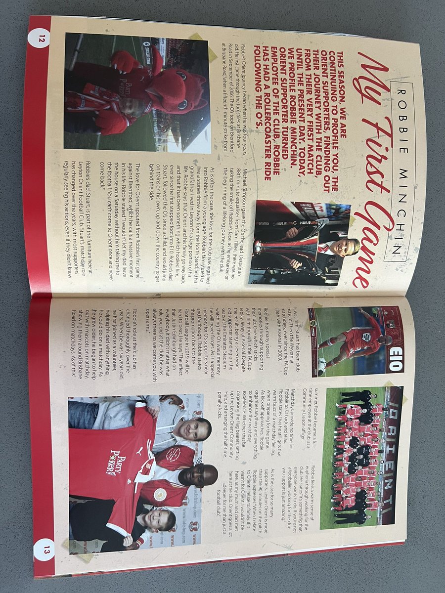 RobbieMinchin's tweet image. Nice little feature in the programme yesterday #LOFC #MyFirstGame