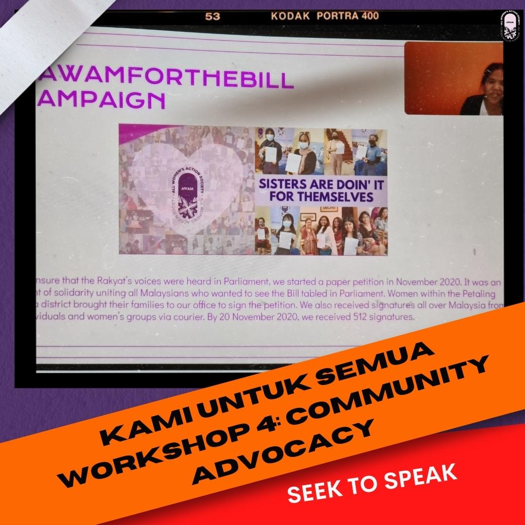 AWAMMalaysia's tweet photo. Our 2020 #AWAMForTheBill campaign will always be close to our hearts. Truly heartfelt times when the Rakyat & us were of one heart & mind and supporting one another's efforts to have a passed Anti-Sexual Harassment Bill for a better🇲🇾. TQ Seek to Speak for having us! https://t.co/2HqFSTKAKs