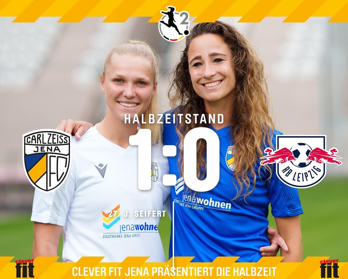 FCCFrauen's tweet photo. Wir führen zur Halbzeit mit 1-0 durch einen Treffer von Johanna Seifert (27.) 💙💛🤍
#fccfrauen #fccrbl #FCC #nichtohnemeinemädels https://t.co/nGmA2Cbp9j