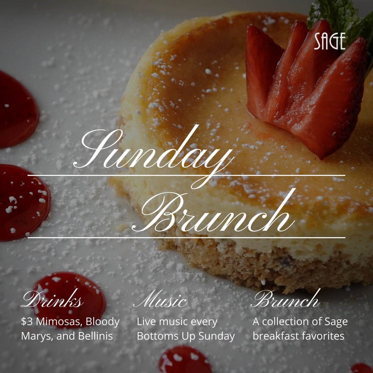 SagePerimeter's tweet photo. Stop by our Bottoms Up Brunch today!

🍾 $3 mimosas, bloody Marys, and bellinis
🥞 Sage breakfast favorites
🎤 Live music

#ladieswhobrunch #brunchatlanta #atlantabrunch #atlantarestaurant #atlantaeats #sagewoodfiretavern #atlantaga #cocktails #dunwoodyga #perimetermall https://t.co/goQ3t3jDOM