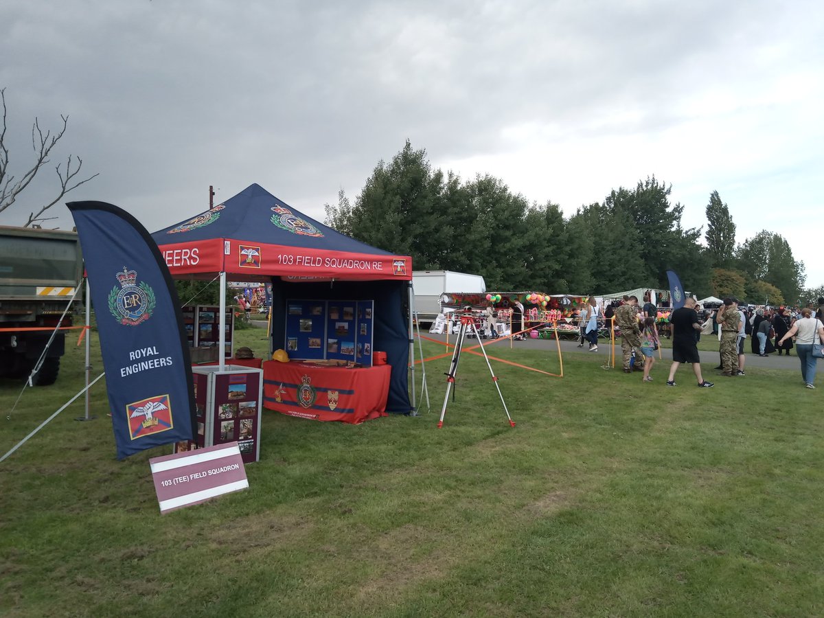 103 Sqn are at #NewcastleMela today, come down and have a try of our minefield, or test your skills on our dumper truck with its self loading arm! @71_Engr_Regt @BritishArmy