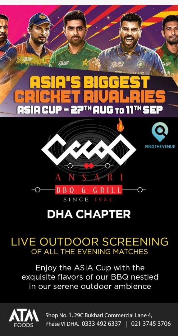 FindTheVenue's tweet photo. Find The Venue X Ansari BBQ&Grill
🇵🇰 Vs 🇮🇳
Live screening 📽️
Your favourite publicity partner !
#PakVsInd
#teamftv
#findthevenue https://t.co/nflxi0KftR