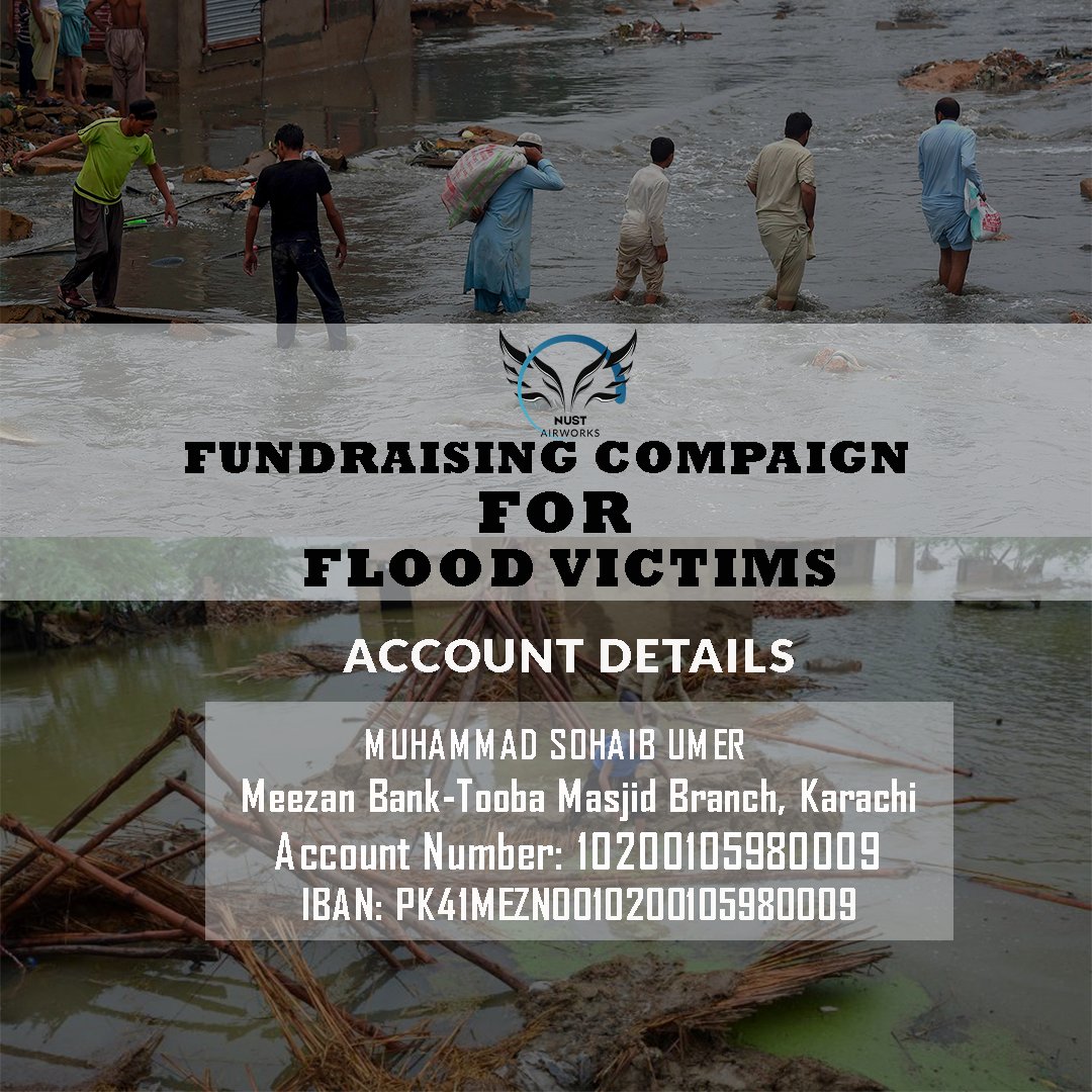 NustAirworks's tweet photo. “We make a living by what we get,
But we make a life by what we give.”
Winston Churchill

In this hour of difficulties, let's join hands and donate as much as we can for the people who lost their homes in recent floods. https://t.co/g1mjWtfJDW