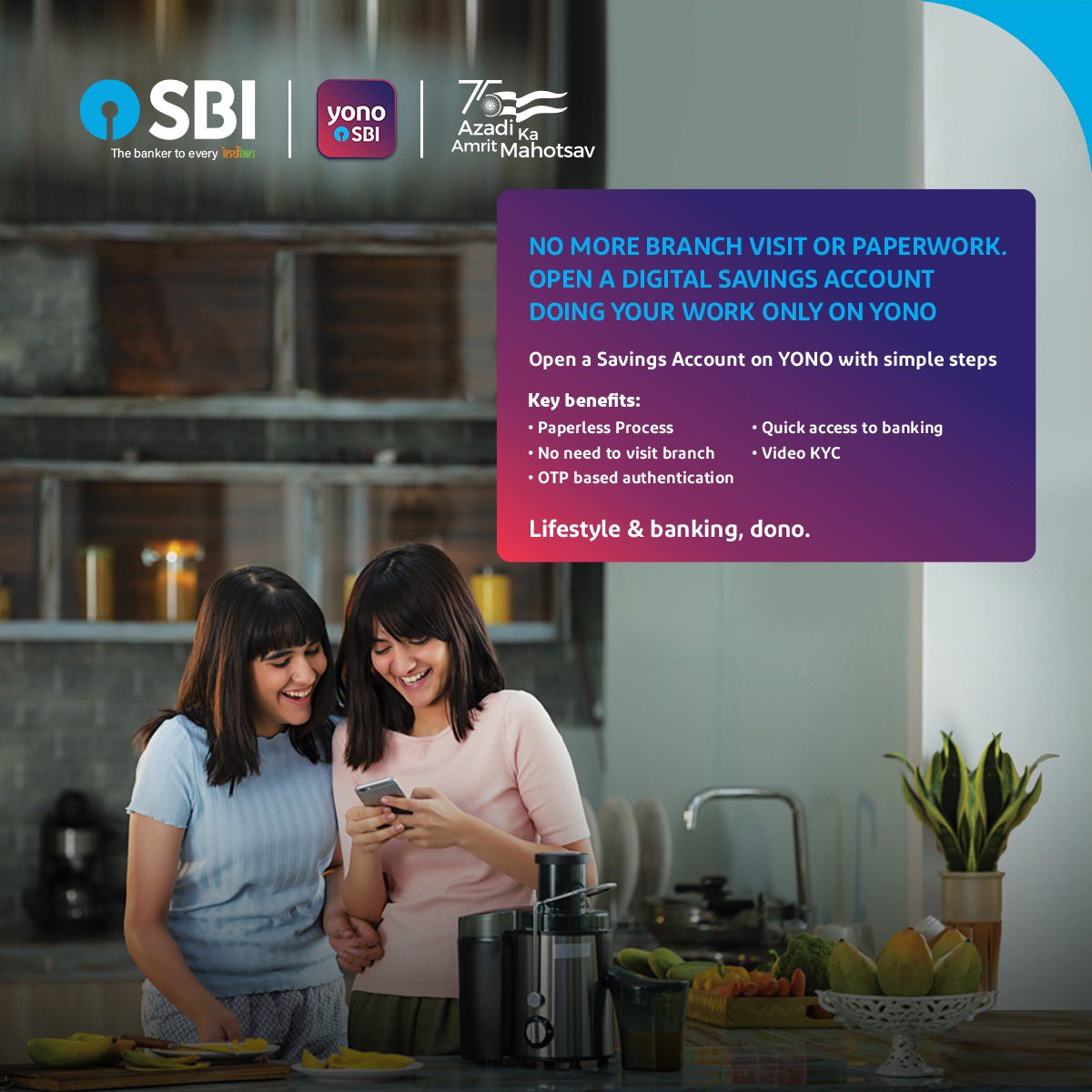 TheOfficialSBI's tweet photo. Open a Savings account ANYTIME, ANYWHERE! Simply download the YONO SBI app and get started now!

#SBI #SavingsAccount #KYC #DigitalSavingAccount #YONOSBI #AmritMahotsav https://t.co/KjOODROxWG