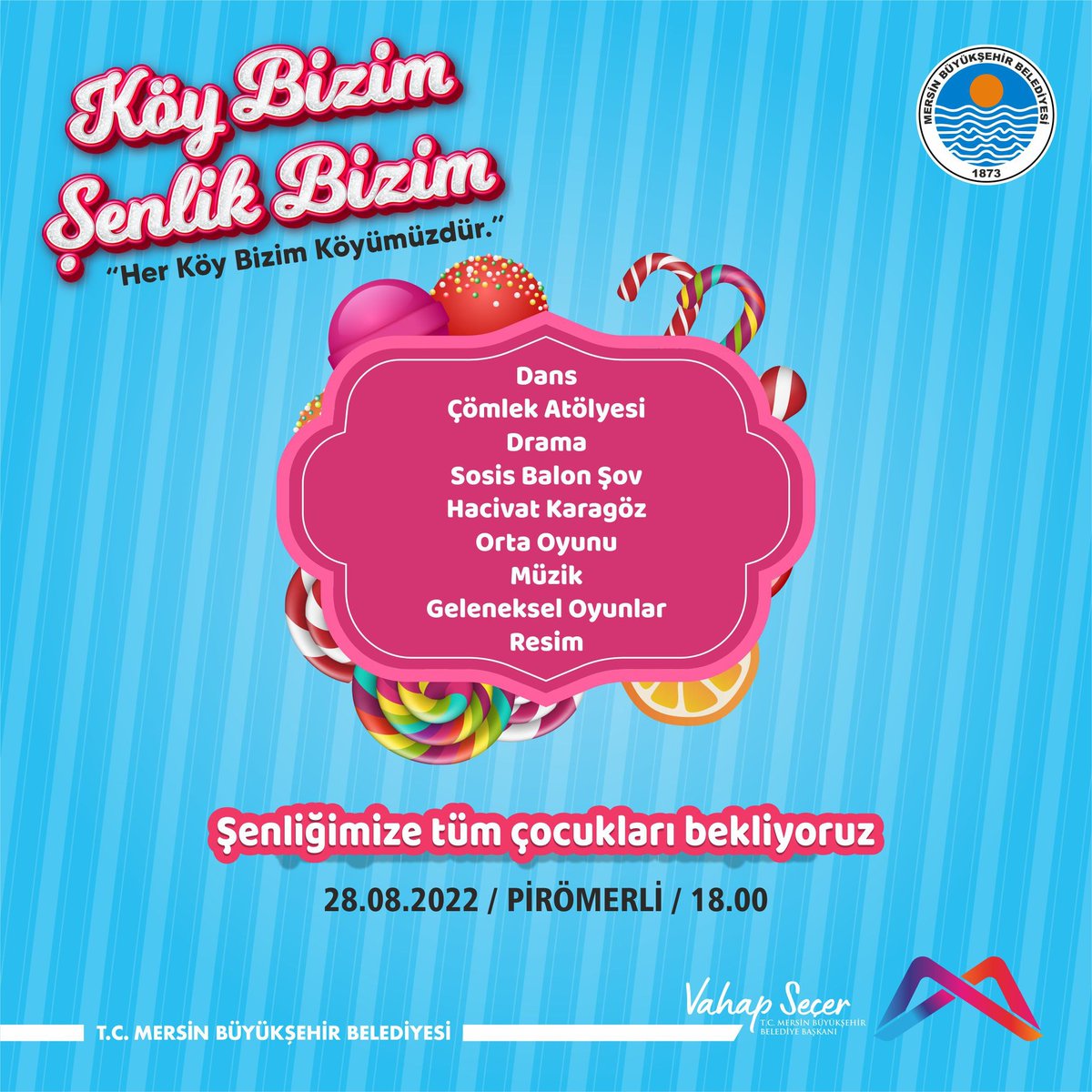 chptarsusilce's tweet photo. #Pirömerli Köyümüzdeyiz😊
"Köy Bizim, Şenlik Bizim!"
Çocuk Şenliğimize tüm çocuklarımızı bekliyoruz.
🍭🎪
📅 28 Ağustos Pazar (BUGÜN)
⏰ 18.00
📍 Eski Pirömerli İlkokulu
#VahapSeçer
#MersinBüyükşehirBelediyesi
#TaDeKa https://t.co/WVLXZOIoX1