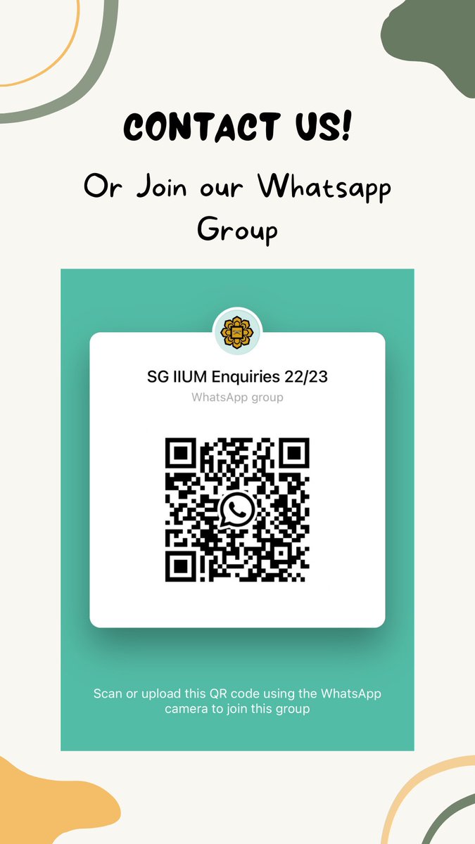 AsiiumSg's tweet photo. Registered for IIUM’s October intake? Join this group for more enquiries! https://t.co/rf4qpdJxWs