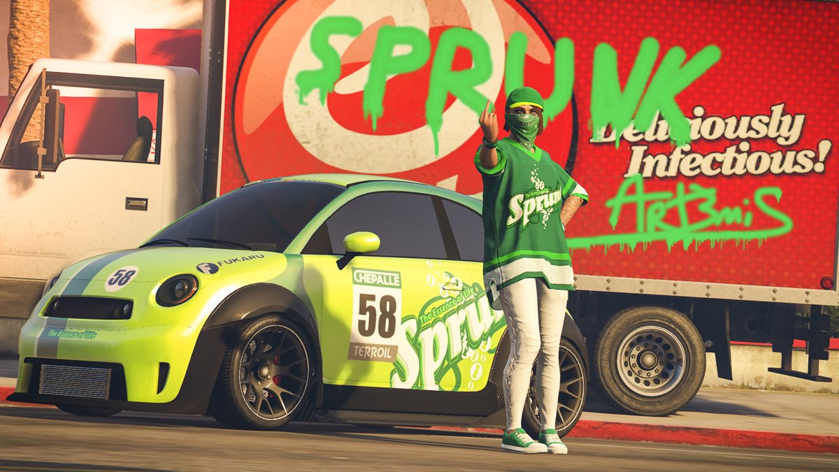 Art3misFR's tweet photo. Ecola Vs Sprunk @RockstarGames 

#gtaonline #gta5 #gamergirl #virtualphotographer #outfitgta #gtavogue #gtao #RockstarGames #gtapc  #gaming  #photographer #art3misfr #photoshot #LosSantos #sprunk #sprunkvsecola https://t.co/AxDKI4hha2