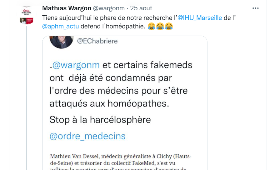 Vision étriquée.

A titre personnel, sans avoir creusé le sujet, je ne crois pas à l'homéopathie.
Mais l’homéopathie ne me dérange pas. Si par effet placébo quelques granules de sucres apportent un bien être au patient, quelle est le problème ?
Pas cher, pas d'effet secondaire.