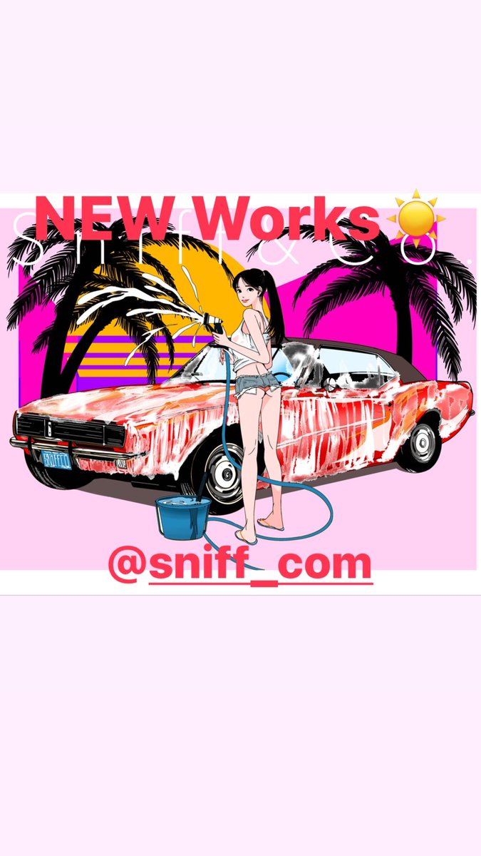 im_camiile_'s tweet photo. 今回もスニフ（@sniffandhag）描かせて頂きました！
ちょー可愛いく仕上がりました！！
ヤシの木一から描くのが1番楽しかったかも笑！
あと女の子のタンクトップがちょい透けなのが可愛い！！ https://t.co/mq6k89bIdb