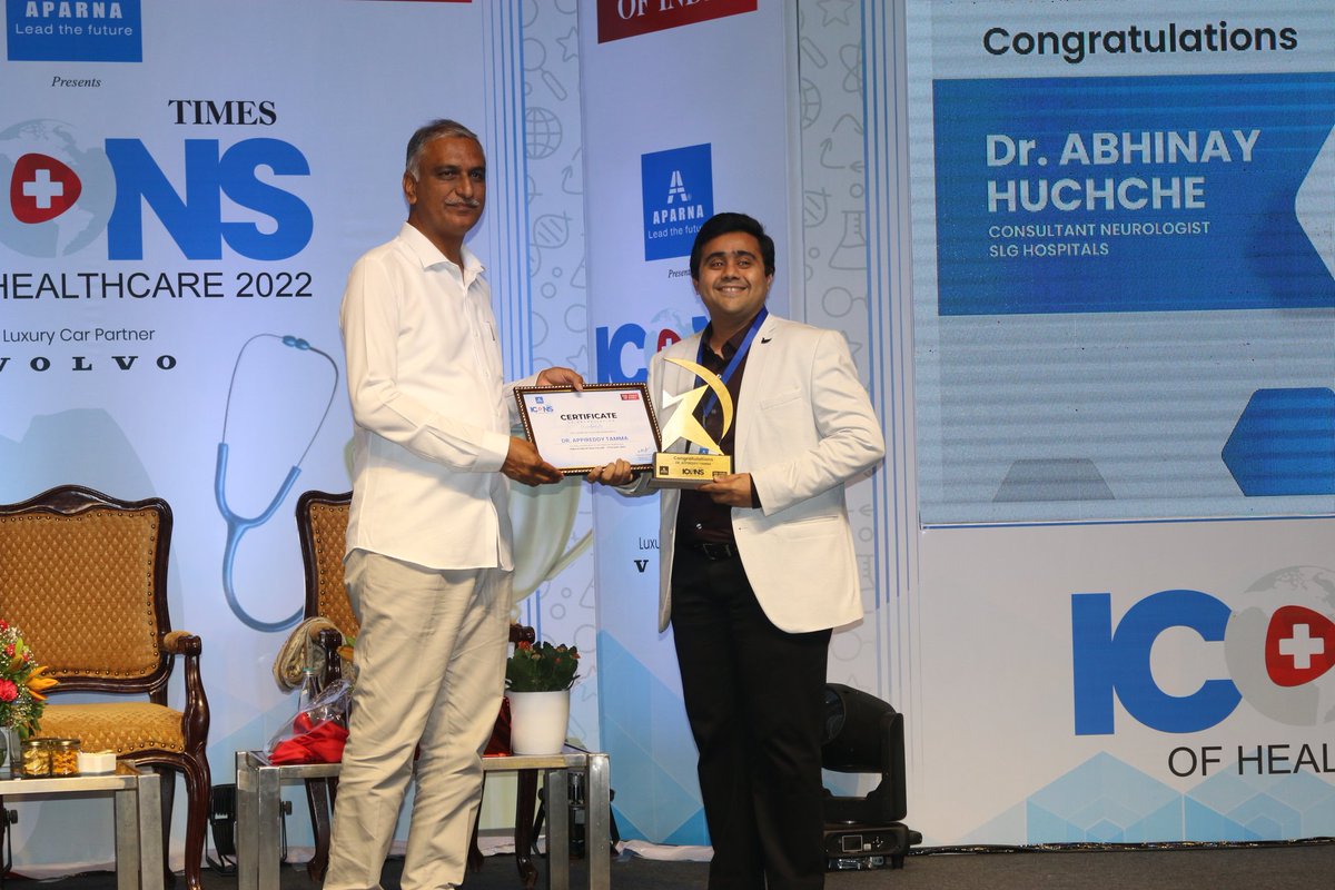 drabhinayneuro's tweet photo. @interoclinics @Coffeehudigi @drgilada #MedTwitter
#neurology #neurotwitter #Hyderabad #neurotwitter #awards

Was honored with Times of India 'Icons Healthcare 2022' at the hands of Mr Harish Rao Garu (Health and Finance Minister Telangana)! https://t.co/N2cVrQ2vwI