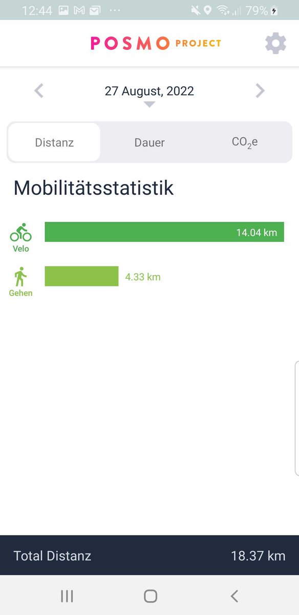 posmo_coop's tweet photo. #PosmoProject auf Android hat bereits die Statistik für Distanz, Dauer, CO2eq-Emissionen aufgeschaltet. (von der Timeline aus links swipen).
Für CO2eq-Emissionen, ist die Validierung wichtig:
https://t.co/eXQX0z4ggZ https://t.co/RiuC026L4B