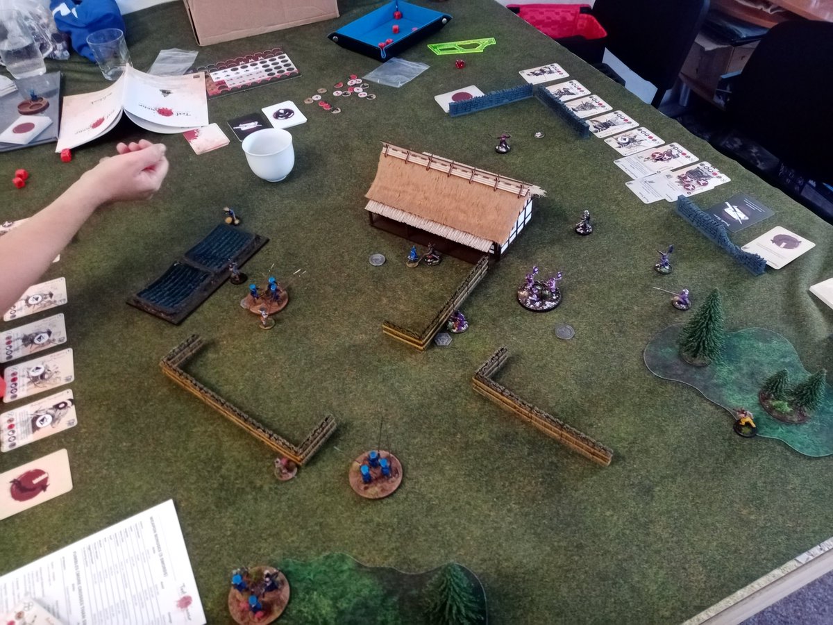 PotanCZ's tweet photo. Third linked game of ToH minicampaign. 🇯🇵 #paintingminiatures #wargamingminiatures #historicalwargaming #wargamingterrain #28mmterrain #perryminiatures #samuraiwargames #samurai #samuraiwarriors #footsoreminiatures #feudaljapan #Potanswar #paintingwarlord #warlordsoferehwon https://t.co/fASOsnxMOP