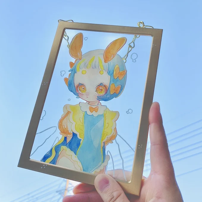 切り抜いて額装したよ〜後ろが透ける 