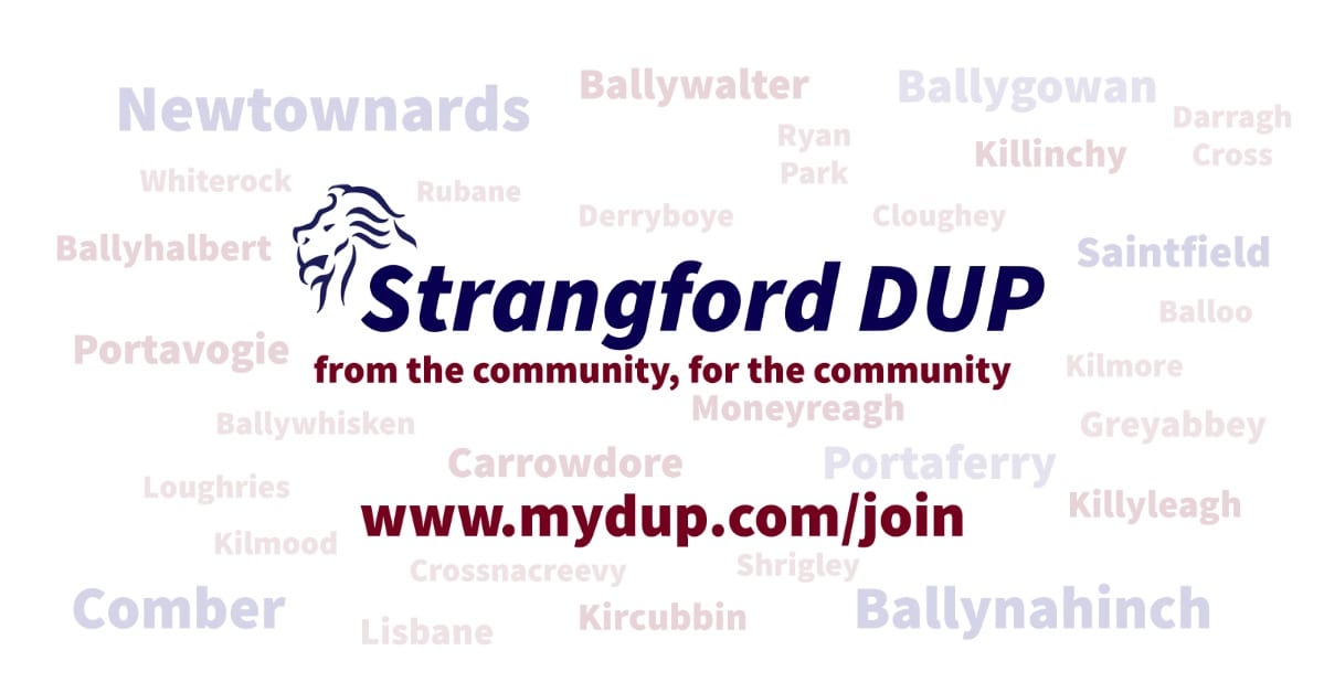 StrangfordDUP's tweet photo. If you live in the Strangford constituency, join with us to play an active role in delivering for your area and forging a better Northern Ireland within the Union #movingforwardtogether #DemocraticUnionist #politicsni #loveni #Newtownards #ArdsPeninsula #Comber #Rowallane https://t.co/WwbicRxulQ