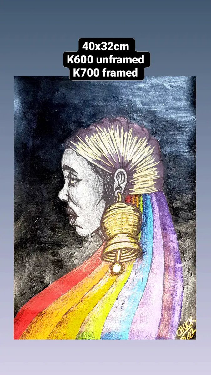 ChuckVanDusty's tweet photo. Yes this piece is definitely for sale.
Custom Artwork Rates:
A3 paper__K600 unframed, K700 framed
40x32cm canvas__ K900
50x60cm canvas__ K1,200
50x70cm canvas__ K1,500
60x80cm canvas__ K1,700
80×100cm canvas__ K1,900
100x100cm canvas__ K2,000

DM or WhatsApp me on 0976014245 https://t.co/wtPjsG1fBi