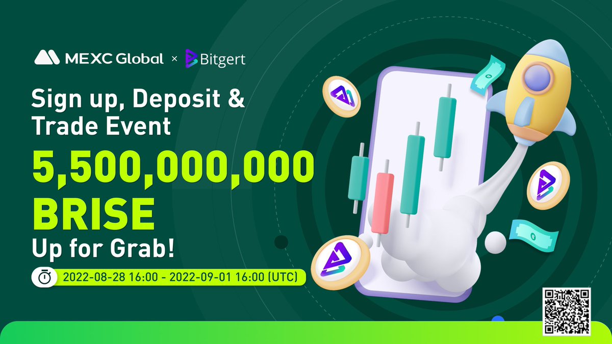 .@MEXC_Global X <a href="/bitgertPro/">BitgertPro</a> Exclusive Event: 

Sign up, Deposit &amp; Trade to share the 5,500,000,000 $BRISE 🔥

To enter ⤵️
bit.ly/3CB1kTQ

#Bitgert #findnextmoonshot #MEXCGlobal