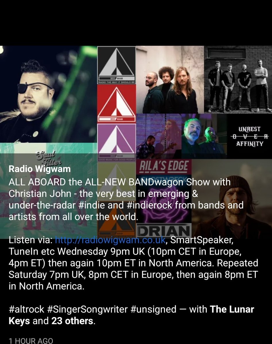 Our song whiskey in the water is gonna be played on radio wigwam this coming Friday 9pm check it out