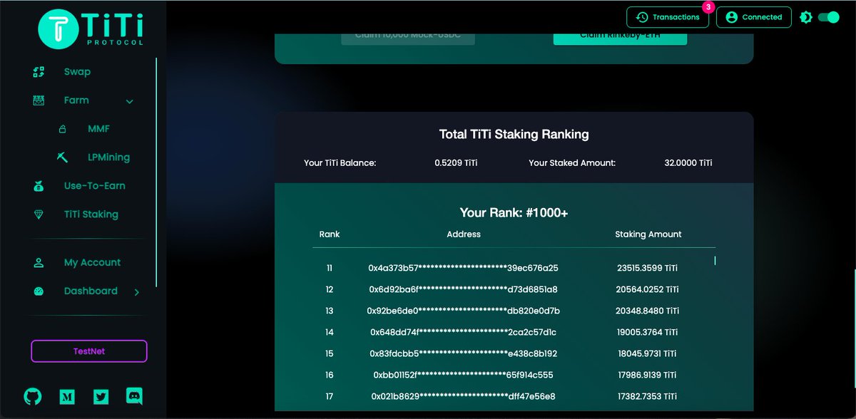 0x60135cE34887b2aCD9e81133209748ee96883aD0

#TiTiProtocol #TiTiTestnet #Testnet 
<a href="/Elfried95193808/">chisu.near</a>
<a href="/Soila74464113/">Kim Tuyên</a>
<a href="/Bernadi65494804/">armin.near</a>
Very interesting project with specific goals, a good product and a great team that will certainly achieve its goals.