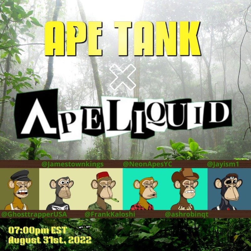 Be sure to tune into Episode 7 of Ape Tank as we review <a href="/ApeLiquidio/">ApeLiquid</a> and officially launch our BCS Token!

This space is one for the books, with lots of #giveaways! 

SET YOUR REMINDER! 

 x.com/i/spaces/1ZkKz…