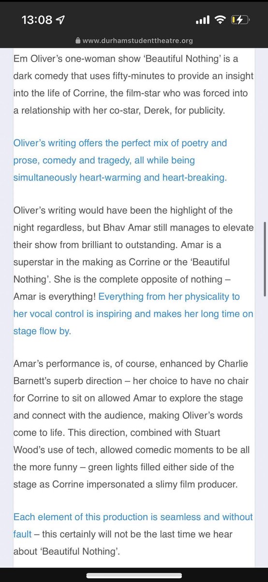 BeautNothPlay's tweet photo. A stellar review from our Durham run!! https://t.co/4lNkGzwUzc