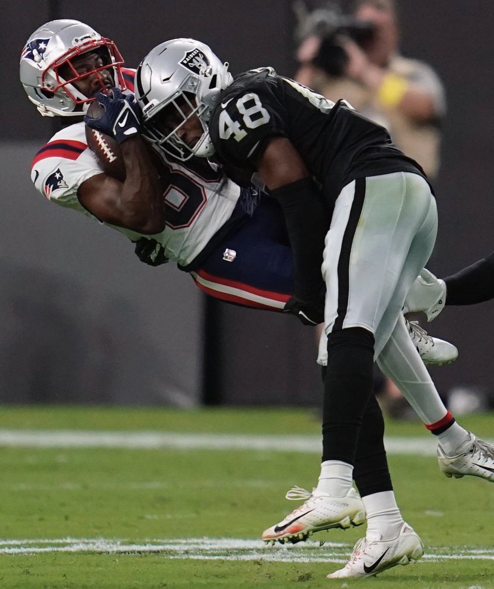 john_m_98's tweet photo. Sam Webb was the highest graded defender for the Raiders vs New England according to PFF.

In his 49 snaps he recorded an overall grade of 88.8, with a run defense grade of 72.7 and coverage grade 88.7

Webb was targeted 8 times and allowed 5 receptions for only 34 yards https://t.co/QmGUBRRy7d