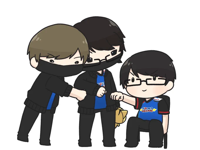 2枚目はちゃんと後ろの3人も描いてたよっていうやつ 