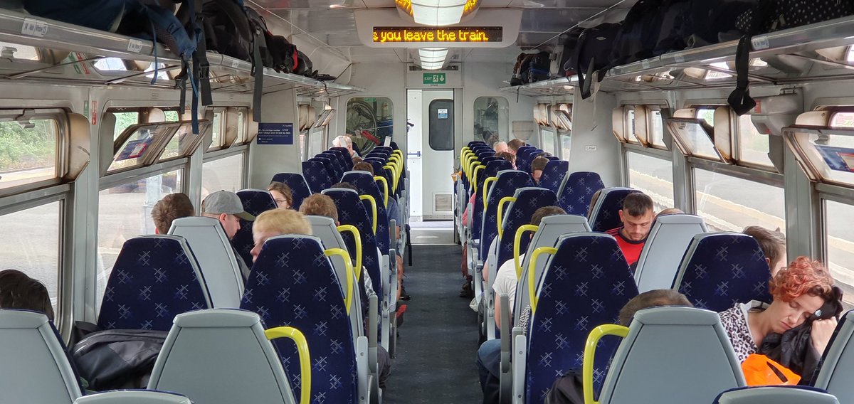 PaulMBigland's tweet photo. My final train of #RailRover2022 and another @Guard_Amos would enjoy. it's the 12:47 Dumbarton Central to....Oban. Oh, and after 7 days and 80+ trains @scotrail win the #RightTimeRailway award! https://t.co/HHI5oZVHYz