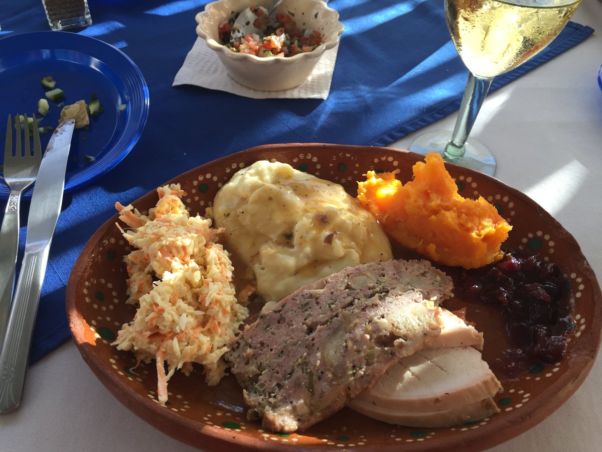 danahags's tweet photo. Our first Thanksgiving in Mexico!  It was delicious. Turkey, stuffing, sweet potatoes and more!    #ThanksgivinginMexico https://t.co/NzrQ7zFTL9