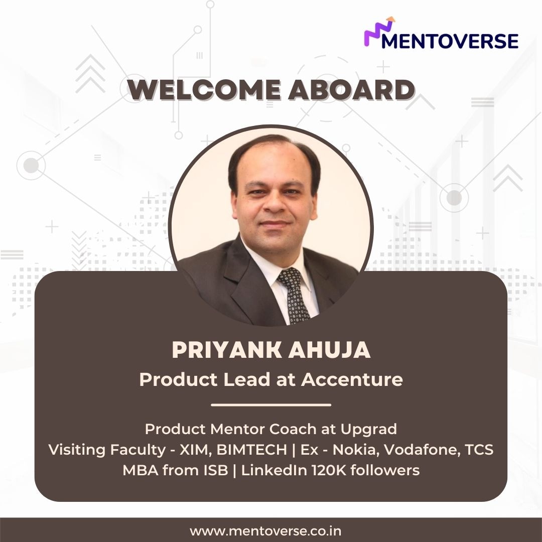 mentoverse's tweet photo. Welcome to the Mentoverse, Priyank Ahuja!

He is a Career coach, Mentor, and is currently working as Product Lead at Accenture. 

In order to understand GMAT, Career Guidance, and Consulting, you can book a 1:1 session with Priyank at https://t.co/OZb07RuoVu https://t.co/6D6pl4aDEc