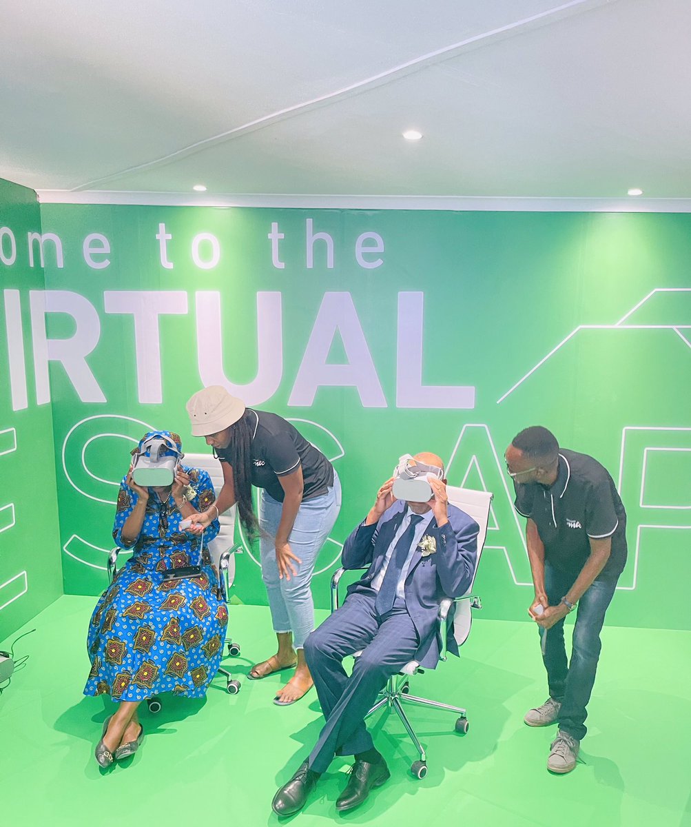 MTCNamibia's tweet photo. The official opening ceremony of the Ongwediva Annual Trade Fair  😃
Our honorable Prime Minister Dr. Saara Kuugongelwa- Amadhila and His Excellency Nangolo Mbumba visited our stand to experience the future of innovation. 

Make sure to visit our MTC E-Village at the #MTCOATF22 https://t.co/d2kISFTNlz