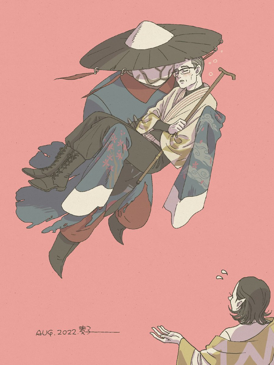 「酔っ払い館長 」|麦子のイラスト
