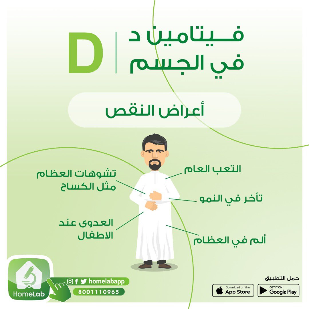 عندك ألم في العظام ؟ 😖
تحس نفسك مكسر 🥲
تعرف على أسباب أعراض نقص فيتامين ( د ) 
وافحص الآن 
مع #هوم_لاب نخدمك وأنت بمكانك 💉 

حمل التطبيق آلان 📲
 
onelink.to/4av4pf