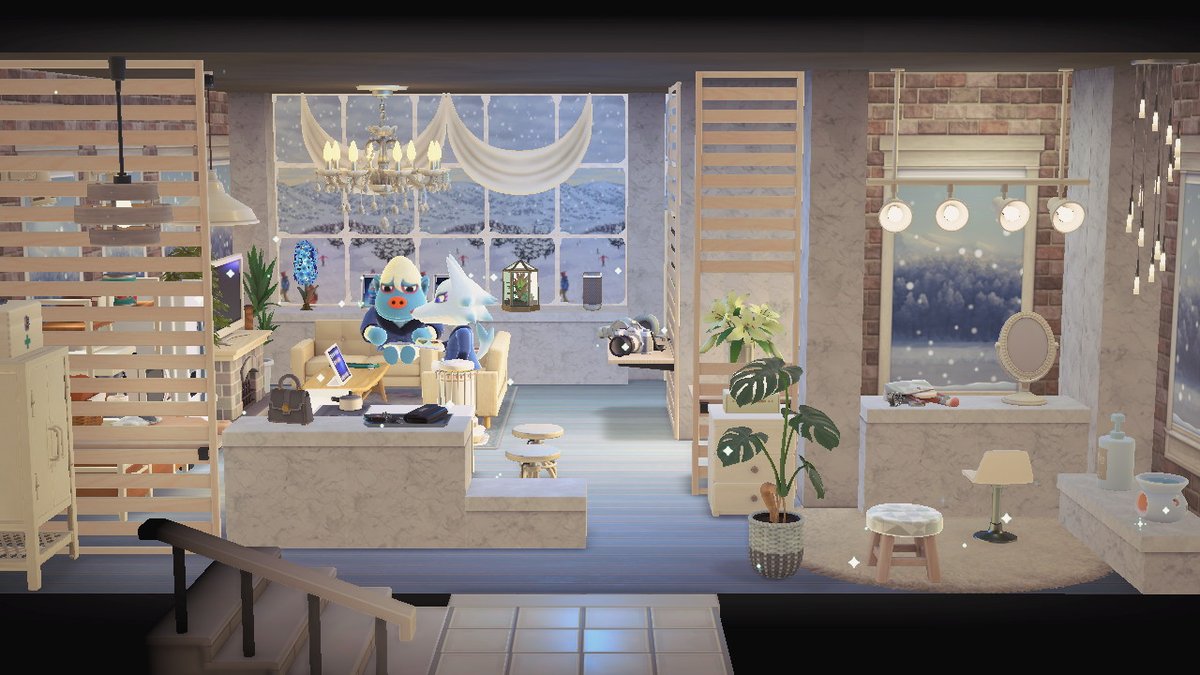 boobitsky's tweet photo. 50th #HappyHomeParadise clients were the big one: My absolute favorites, the King &amp; Queen of my islands, Hans &amp; Whitney <3 Since they are a yeti &amp; an arctic wolf, their home is a winter chalet :-)

#acnhhans #acnhwhitney #acnhdesign #AnimalCrossing #ACNH #NintendoSwitch https://t.co/Hf3IZ530xx