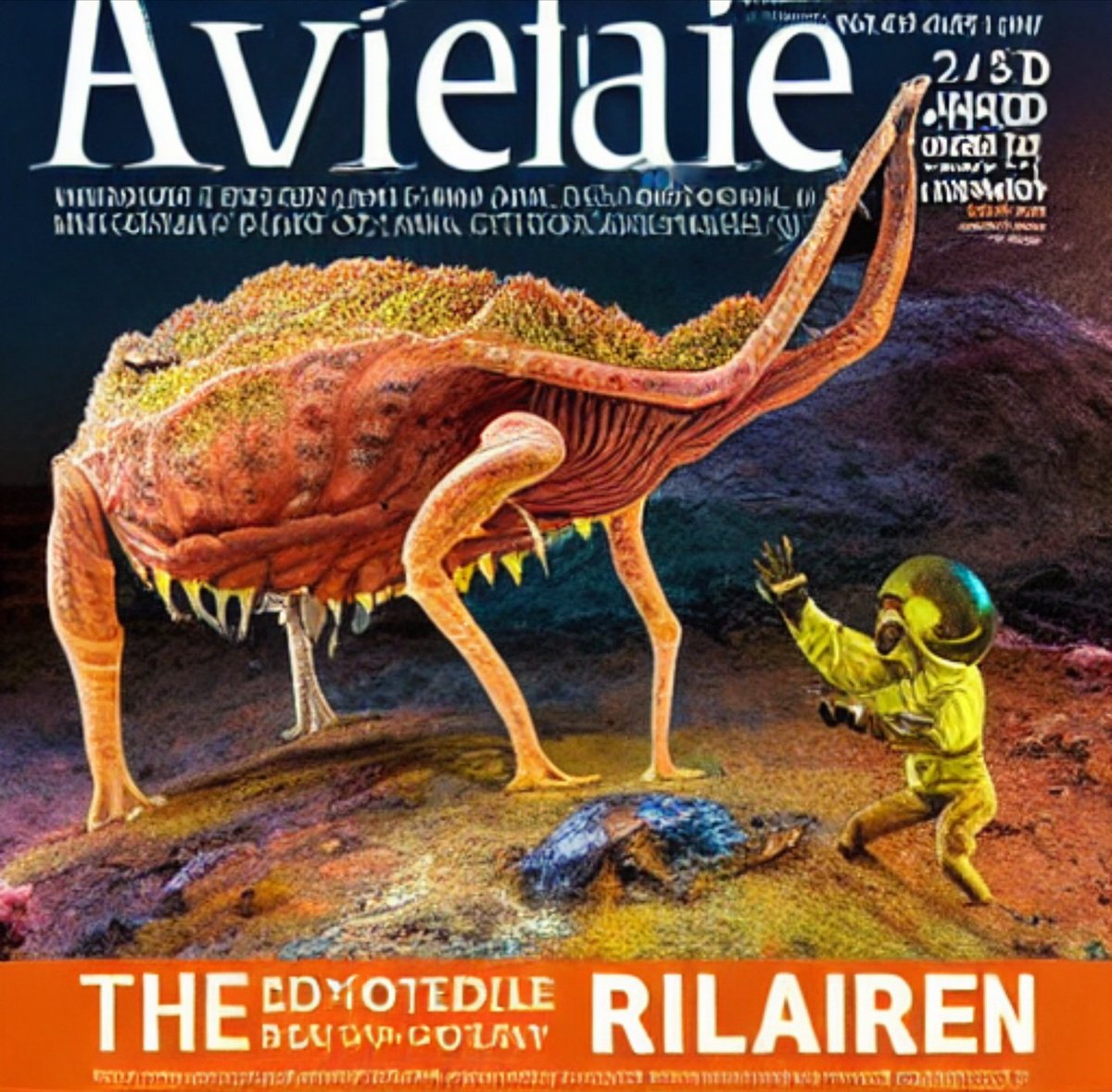 succar_johnny's tweet photo. @bakztfuture Discovered aliens on a magazine cover in the year 2080 on National Geography imagined by stable diffusion #stablediffusion #Artificial_Intelligence 

First image: Alien antenna head photosynthesis from light. :) https://t.co/XicpmG4Gq3