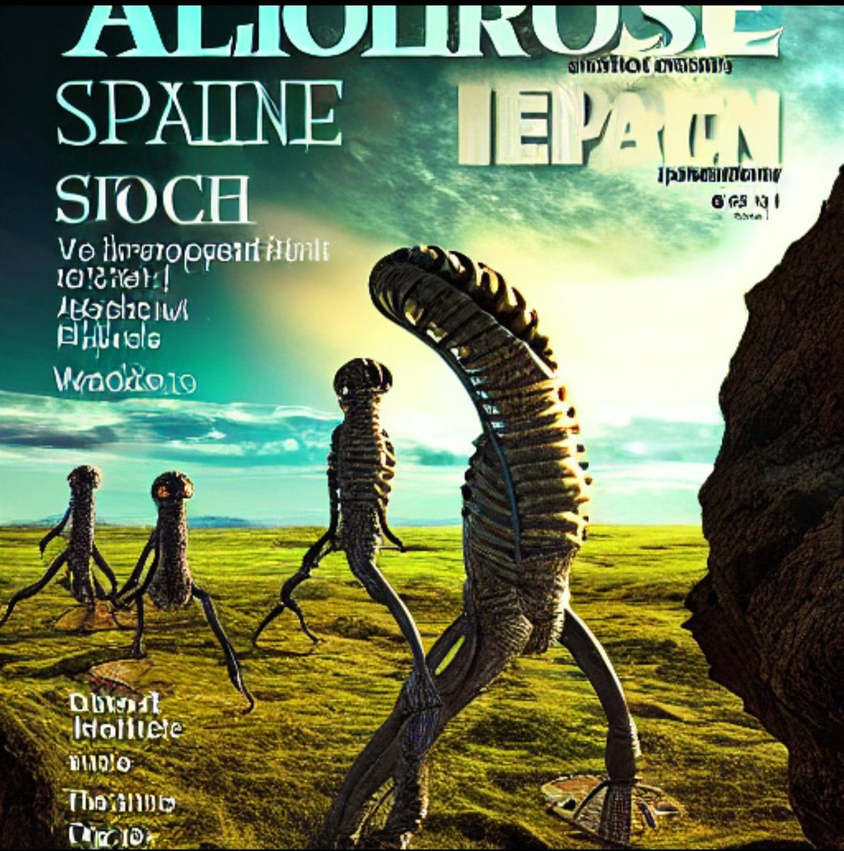 succar_johnny's tweet photo. @bakztfuture Discovered aliens on a magazine cover in the year 2080 on National Geography imagined by stable diffusion #stablediffusion #Artificial_Intelligence 

First image: Alien antenna head photosynthesis from light. :) https://t.co/XicpmG4Gq3