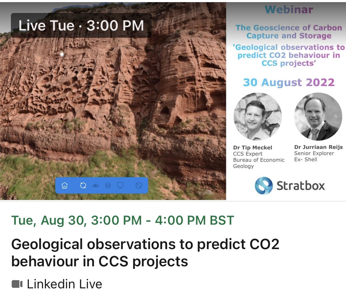 ruiz_uk's tweet photo. Están invitados a esta webinar sobre Observaciones geológicas para predecir el comportamiento de CO2 en proyectos de CCS. Instructores Tip Meckel y Juriaan Reijs. Platforma #Stratbox. #CCS #EnergyTransition 

https://t.co/8y5Qy4d44s https://t.co/U1QOHpJ1Rk