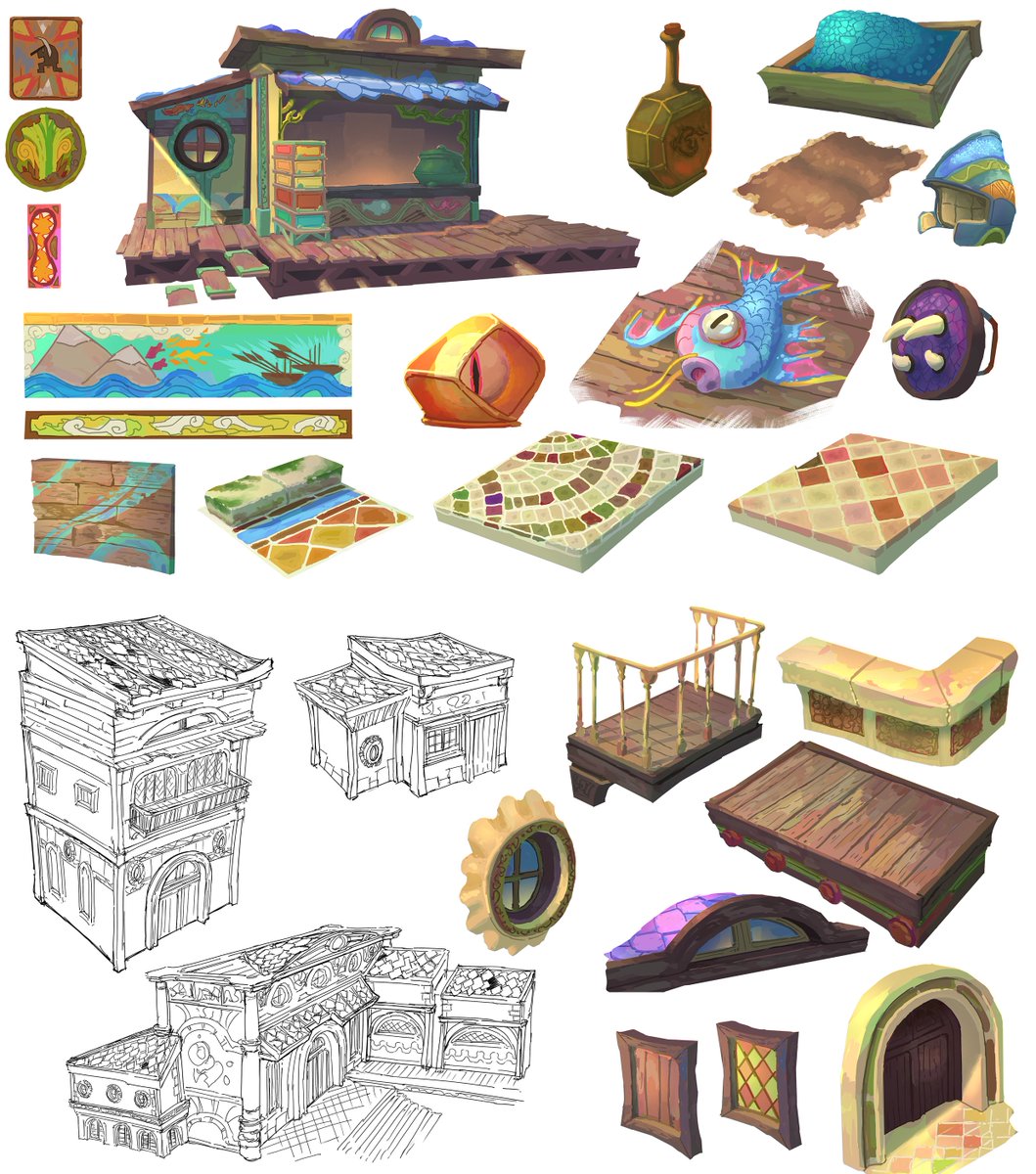 GFeuillard's tweet photo. Last post for the artstation challenge 😂 , here are some props designs that I made! https://t.co/bzs1QQTPaX