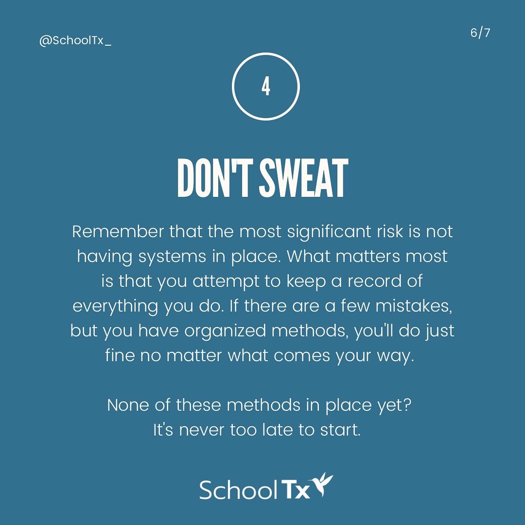 SchoolTx_'s tweet photo. Four tips for an easy school-based audit! Never be unprepared for a review of your work in schools as a related service provider! 
#schoolbasedOT #schoolbasedSLP #OccupationalTherapy #speechandlanguagetherapy #speechtherapy #SpecialEducation https://t.co/5QZDvuHGs1