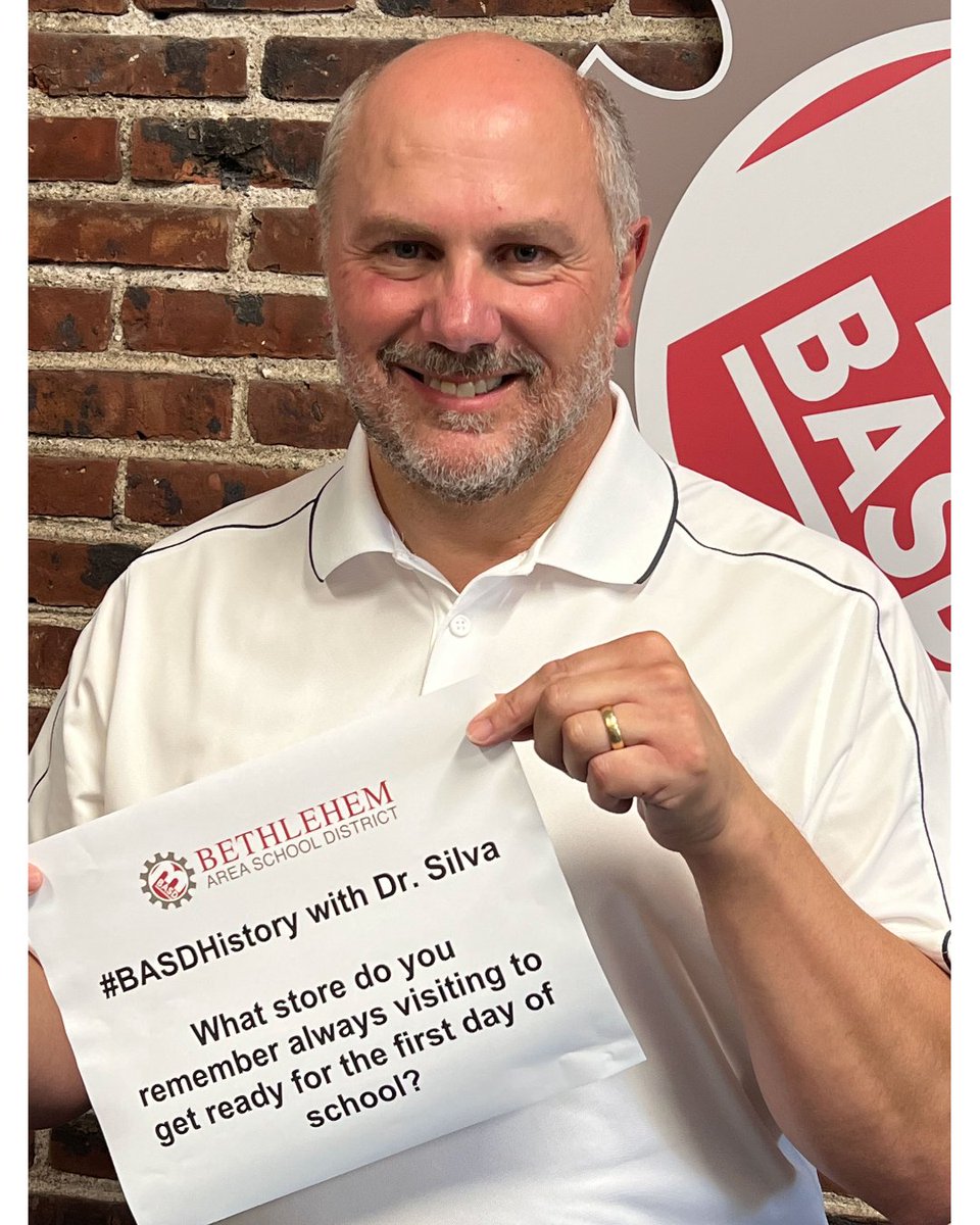 BethlehemAreaSD's tweet photo. #BASDHistory with @basdjacksilva!
What store do you remember always visiting to get ready for the first day of school?
#BASDproud #BuildingBethlehem #BacktoSchool https://t.co/wqve8VEpy4