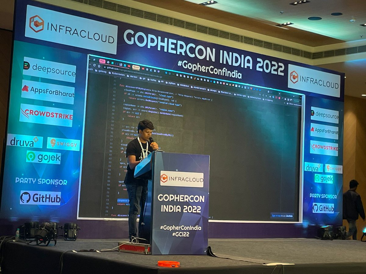 manigandanjeff's tweet photo. My first ever talk after my college, happened to be at Gophercon India😍 2022. #GopherConIndia #Gophers https://t.co/OchWud7cUv