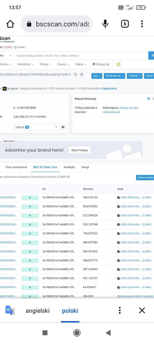 SPileczek's tweet photo. #BSC #X100GEM #BinanceSmartChain #Binance #BNB #NFT #Etherum #ETH #Bitcoin #BTC @travladd @DuncanGray #Lunatics #LUNATICSTOKEN #LUNC #LunaticsCommunity holding tight #LUNATICSTOKEN and earning #LUNC 🔥🔥🔥🥰🥰🥰 https://t.co/zIUK5GPofj
