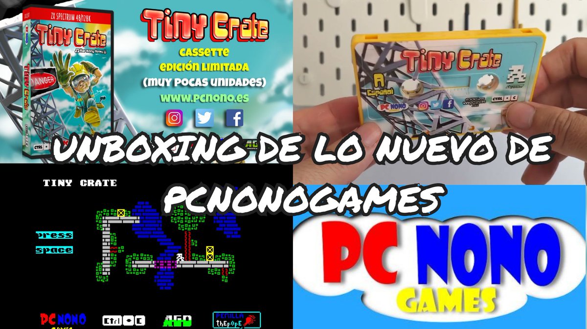 Spectrumerojavi's tweet photo. Breve vídeo con el UNBOXING del juego más reciente de @PCNONOGames. Tiny Crate recibe su edición física y la podéis ver AQUI 👉👉👉 https://t.co/DcteHiFOBJ https://t.co/Dm7EZAfB9E