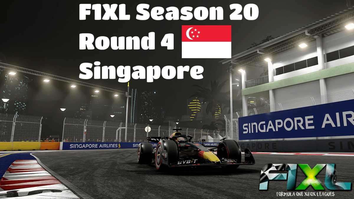 We are under the lights of Singapore🇸🇬 for round 4 of F1XL tonight! This tight street track always produces some memorable races so make sure to tune in live at 9pm👇

Division 1🎙️
<a href="/_Warder0/">Gareth Davies</a> &amp; <a href="/TchoukMaster22/">Olly Hughes 🏴󠁧󠁢󠁷󠁬󠁳󠁿🎙️</a> twitch.tv/f1xl

Division 2🎙️
<a href="/letsrats/">Starstel</a> twitch.tv/starstel